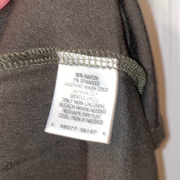 Olive Green Relaxed Fit Cut Out Top - Picture 3 of 5